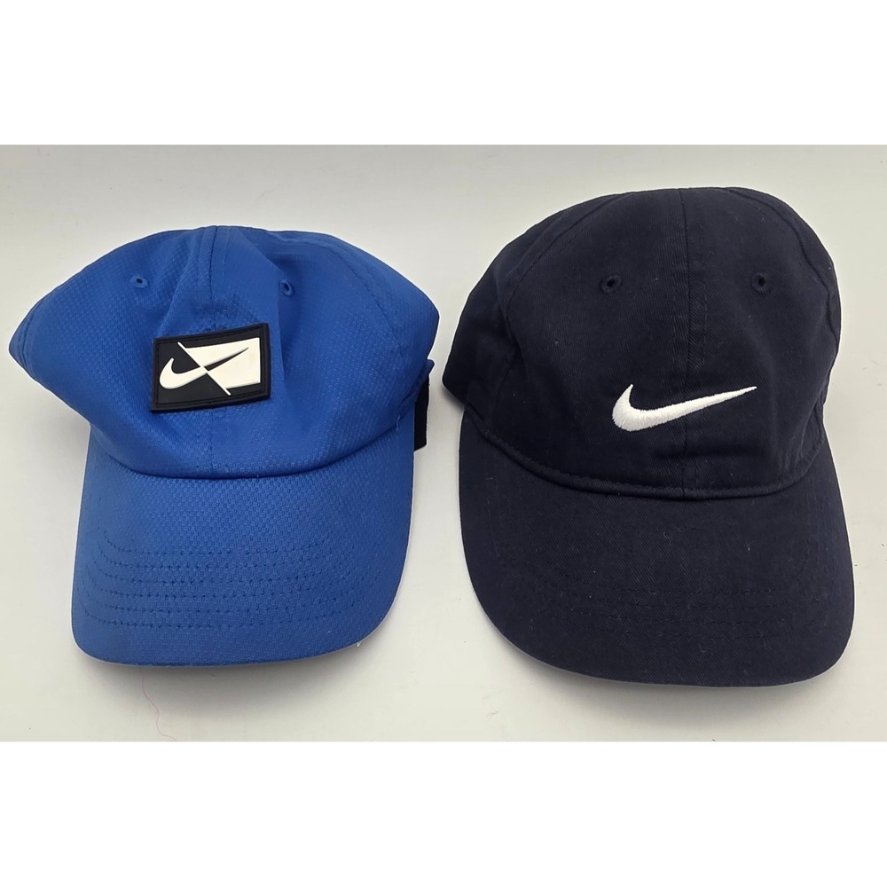 2 x Nike Hat Youth Hat Black Strapback Baseball‎ Cap Sports  Swoosh